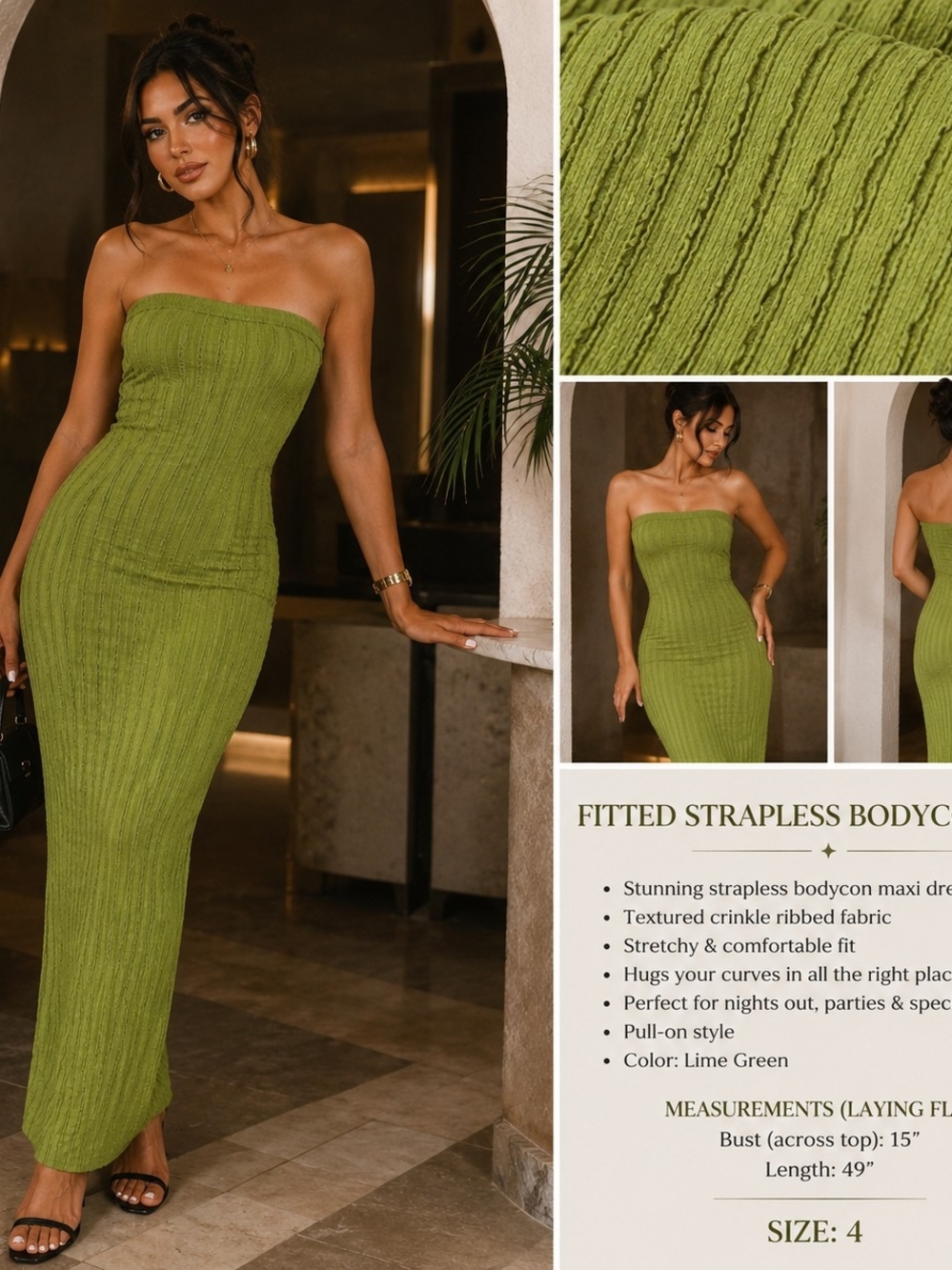 PrettyLittleThing‎ Olive Green Ribbed Maxi Dress | BODYCON, CLUB
